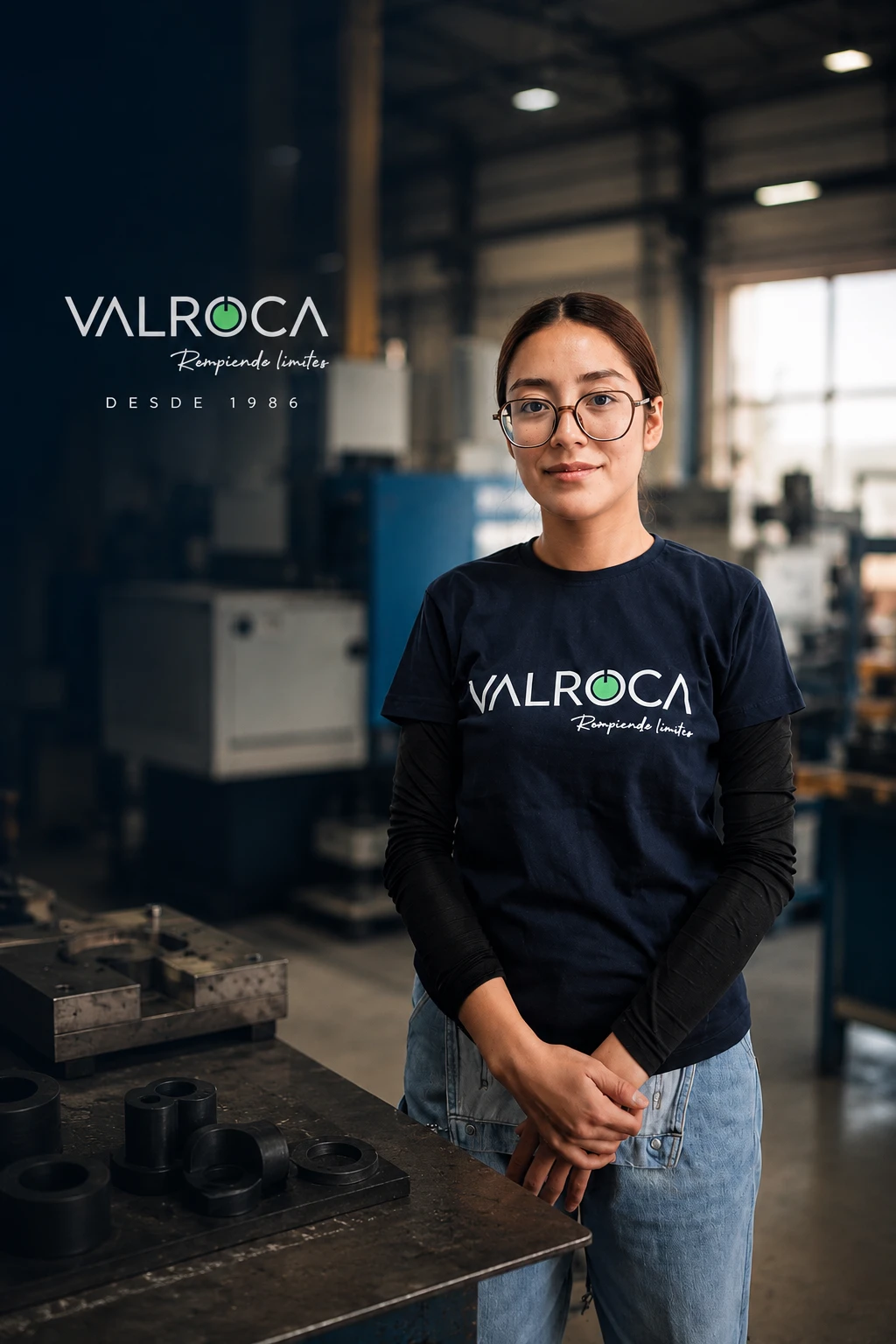 Colaboradora de Valroca en un entorno industrial de manufactura